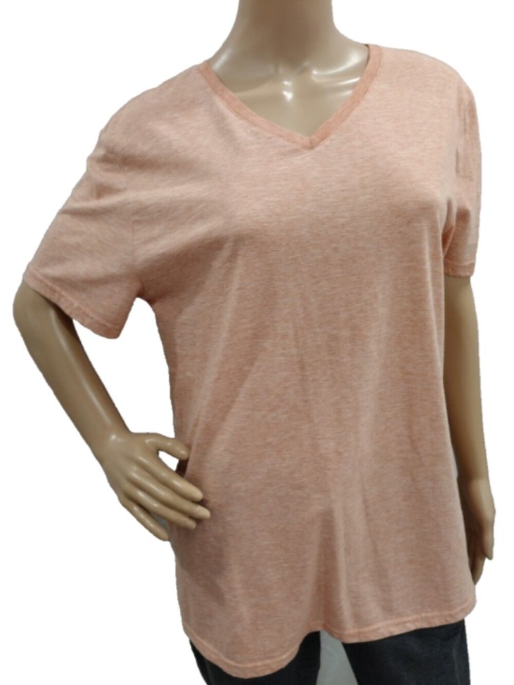 Goodfellow & Co Women's Medium Heather Peach V-neck Casual T-shirt